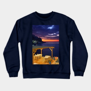 Have a seat at Limeni - Mani, Greece Crewneck Sweatshirt